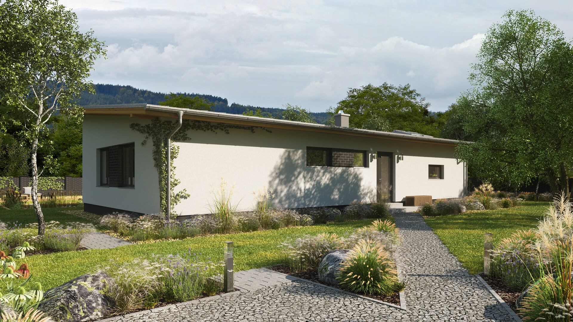 moderní bungalov s pultovou střechou - 3